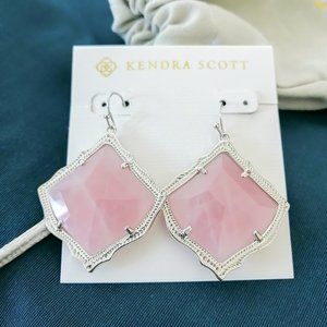 KENDRA SCOTT Kirsten Rose Quartz Silver Earrings